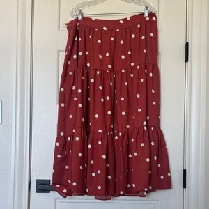 LC Lauren Conrad Red Polka Dot Tiered Skirt